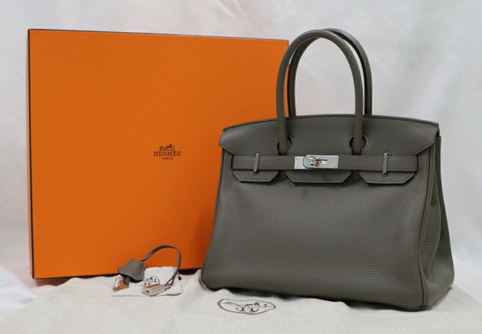 エルメス HERMES ハンドバッグ バーキン30 エタン/シルバー金具