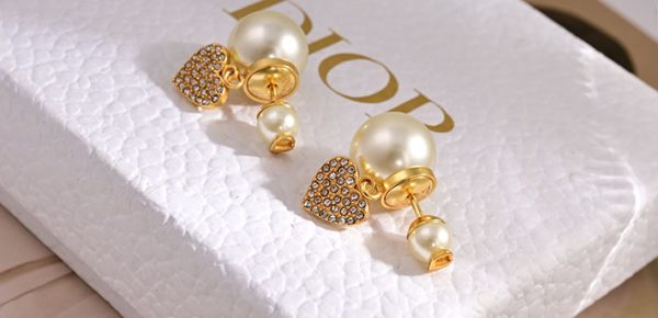 ディオール ピアス Dior Tribales Earrings メタル レジン パール クリスタル ハート ディオール ピアス 安い