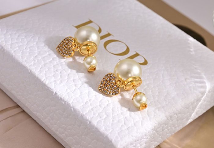 ディオール ピアス Dior Tribales Earrings メタル レジン パール クリスタル ハート ディオール ピアス 安い