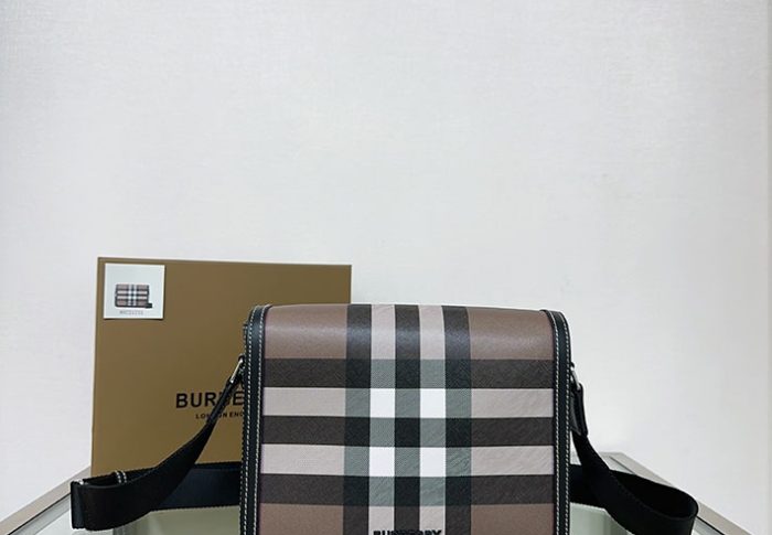 バーバリー チェックレザー ショルダーバッグ 8052804 バーバリー バッグ メンズ ビジネス