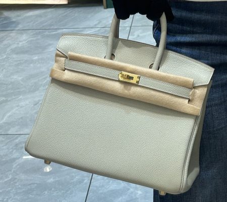 エルメス バーキン 25 パールグレー/ゴールド金具 トゴ レディース ハンドバッグ HERMES エルメス バーキン 定価