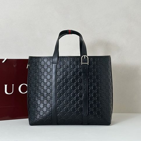 gucci ラージ トートバッグ ブラック ＧＧエンブレム 850218 AAFOK 1053 GUCCI トートバッグ メンズ アウトレット